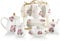 Sweejar Home Porcelain Tea Sets British Royal Series,Cups and Saucer Service for 6, with Teapot Cream Pitcher Teaspoons and Tea Strainer, Suitable for High Tea, Wedding, Party(Pink flowerA)