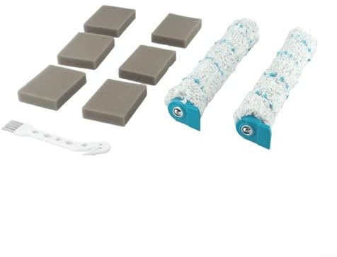 Zubehör Set für Leifheit Akku Saugwischer Regulus Aqua PowerVac Nassreiniger inkl. 2 Bürstenwalzen Filterschwämme