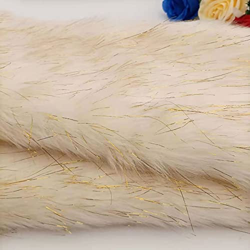 Generic Stoff, Quilting Stoff Weiches Plüsch Nähen Stoff Langer Stapel Stoff Zum Nähen Handwerk Plüsch Sitze Sofa Abdeckung Props Teppich/Cremeweiß/1,6 * 0,5M