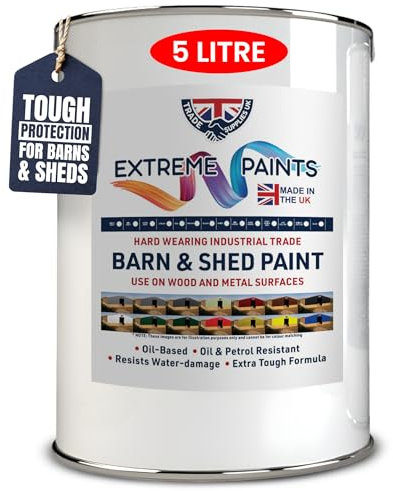 TRADE SUPPLIES UK - Extreme Barn And Shed Paint Oil Based - Rust Inhibiting, Long-Lasting Gloss for Wood & Metal Surfaces - MID GREY, 5L