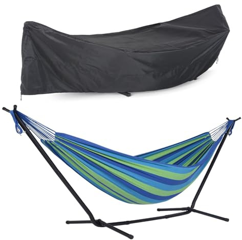 Garten Outdoor Hängematten Abdeckung Wasserdicht Hängematten Schutzhülle,Geeignet Outdoor für Hängematte und hängematte mit Gestell,Hängematten-Abdeckung(Size:210D-370x140x93cm,Color:schwarz)