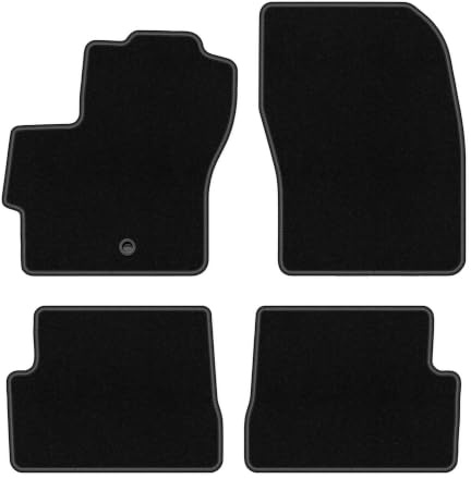 Velours-Fußmatten passend für Mazda 3 I BK 2003-2009, Schwarz, Basic | passend für Schrägheck; dünner Velours-Teppich (Polypropylen), ca. 4 mm; rutschfest, ovale Befestigungen (Typ OWAL)