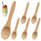 Tyqour 6pcs Small Mini Wooden Spoons for Coffee, 3.43in Wooden Teaspoon, Honey Spoon Set, Brown Bamboo Wood Coffee Spoons, Perfect for Honey, Tea, and Condiments