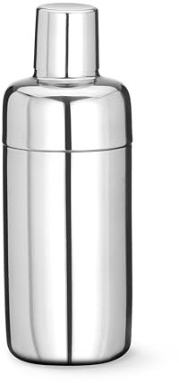 HENDI Cocktail Shaker, BarUp, mit integriertes Sieb, 3-teilig, polierte Ausführung, Cobbler Shaker, Cocktailmixer, 0,5L, ø79x199mm, Edelstahl, silber