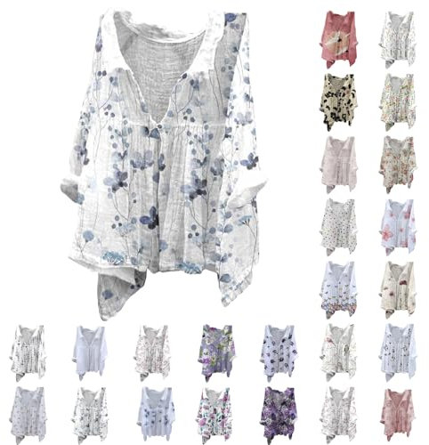 Musselin Bluse Damen Oversized, Leinenbluse Leinen Shirt Leinenhemd Langarm Tshirt V Ausschnitt Bluse Tunika Große Größen Oberteile Sommeroberteile Sommerblusen Leicht Mein Konto Anzeigen Deutsch