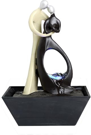 guiling-1986 Tabletop Water Fountain Modern Desktop Running Water Ornaments Circulating Water Small Fountain Double Dance Home Decoration Indoor Fountain