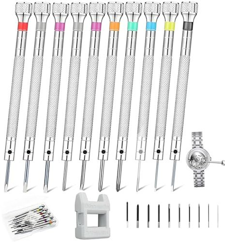21 PCS Watch Screwdriver Set, Glasses Screwdrivers Precision | Watchmakers Screwdriver Set with Demagnetizer Small Screwdrivers Sets, Watch Tools Suitable for Watches Glasses Jewelry Repai