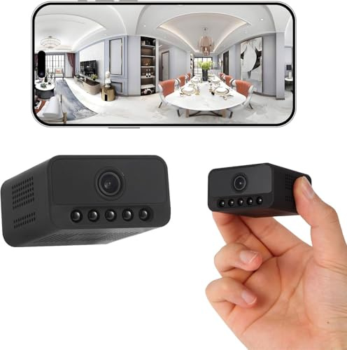Mini Kamera,1080P Mini Überwachungskamera Innen Für Live Übertragung Handy APP, Überwachungskamera aussen mit Akku,Nachtsicht,Tonausgabe, TF-Speicher/Cloud für Haus, Shop, Haustiere & Abenteuer