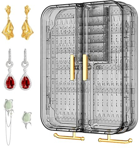 Présentoir à bijoux mural - 20 x 25 x 7 cm, boîte de rangement pour bijoux, porte-collier, pas de perforation de collier organisateur mural | Porte-bijoux pour mur