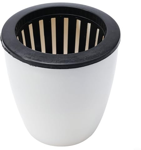 Pot à arrosage automatique en plastique avec double bac et corde en coton absorbant pour une croissance saine des plantes en intérieur (L)