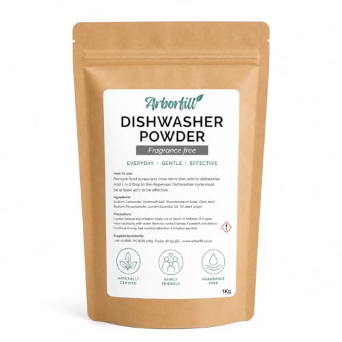 Fragrance Free Dishwasher Powder 1kg – Unscented Dishwasher Detergent, Plant-Based Dishwashing Powder for Everyday Family Use