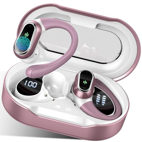 Rolosar Auriculares Inalámbricos Bluetooth Deportivos 5.4 HiFi Estéreo | Auriculares Bluetooth, 4 HD Mic, 50H Cascos Inalámbricos, Cancelación Ruido ENC, IP7 Impermeable Cascos para Running