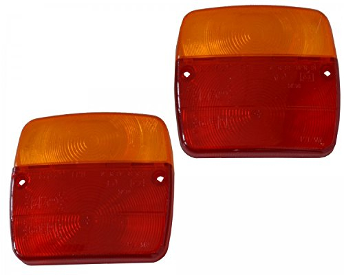 FKAnhängerteile 2 x Lichtscheibe für AJ.BA 3-Kammer Leuchte - Ersatzglas Traktor Schlepper