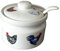 Chicken ceramic preserve pot & spoon Porcelain jam pot decorated all round with different chickens, cockerels hens