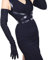 DooWay Super lange Damen-Handschuhe für Abendkostüm, weiches Lammfellimitat, Wildleder, 68,6 cm, Schwarz, Medium