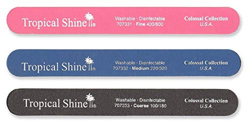 Tropical Shine 8.5 Inches Nail Files For Natural and Acrylic Nails. 3 pcs.