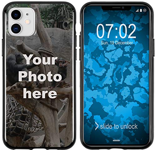 PhoneNatic Case kompatibel mit iPhone 11 Personalisierte Silikon Hülle schwarz zum selbst gestalten mit eigenem Foto