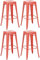 CLP 4er Set Barhocker Joshua I Stapelbare Tresenhocker aus Metall I Barstühle mit Fußstützen I Sitzhöhe 76 cm I Stapelhocker, Farbe:rot