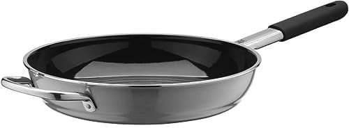 WMF Fusiontec Mineral Bratpfanne Induktion 28 cm, mit Gegengriff, High-Tech Keramik, abnehmbare Hitzschutz-Silikonhülle, kratzfest, grau