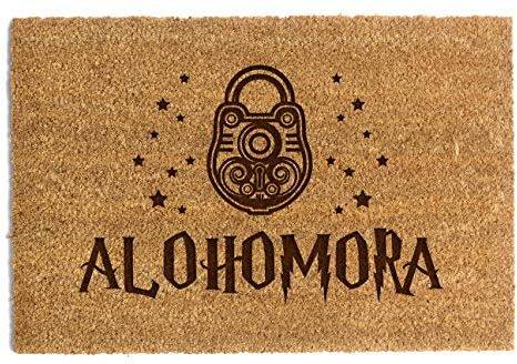 Happenings Fußmatte Alohomora Kokosfaser Naturmatte für den Innenbereich, Geschenk für Paare zum Einzug oder zur Einweihungsparty, 40 x 60 cm