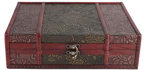 EVTSCAN Retro Style Wooden Handcrafted Decorative Storage Boxs for Jewelry Trinket Keepsakes