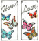 etc-shop Deko Schmetterlinge Eisen Draußen Wanddeko Garten Aussen Gartendeko Metall für Außen, Home/Love Schriftzug, BxH 29,5 x 69,5 cm, 2er Set