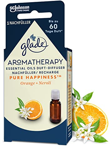 Glade Aromatherapy Essential Oils Duft-Diffuser Nachfüller, Pure Happiness, Orange + Neroli, Aroma Diffuser, 17,4ml