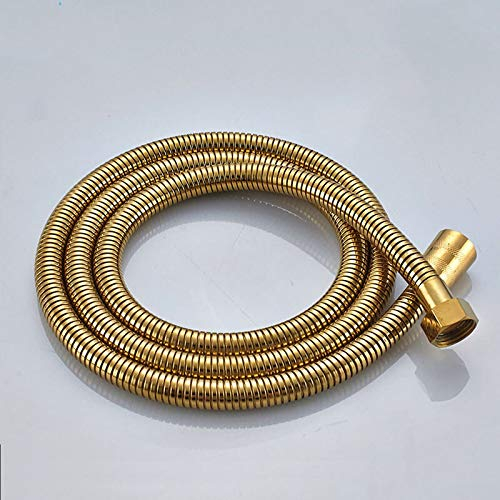 ZJCNHY Chrom poliert 150cm G1 / 2 Brauseschlauch Bad-Accessoires aus massivem Messing Flexibler Schlauch Bad Contect Handbrause Brauseschlauch 557 (Color : Gold 150cm)