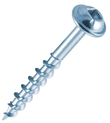 #8x1 (25mm) Taschenlochschrauben - Quadratische Schraube Selbstschneidend Grobgewinde Holzschrauben Bolzen für Weichholz