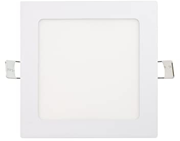 Popp® Pack x10 Placa Downlight LED Empotrable Cuadrado 13W corte de Techo 155x155mm 1040Lm Luz neutra 4000K chip No flicker LUMILEDs, para oficina,pasillos,domitorio,salón(13W 4000K 10 unidad)