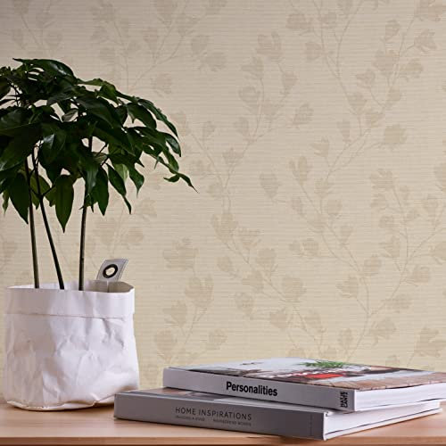 A.S. Création Tapete Floral Beige Grau Nara 387475 Tapete Blätterranke Vliestapete 10,05 m x 0,53 m Made in Germany