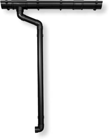 Dachrinnen Set | Flachdach Pultdach (1-Seite) bis 500cm | Kunststoff RG100 DN60 in 3 Farben | Regenrinnen Komplettset | Braun Weiss Anthrazit (Anthrazit)