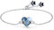Hundepfote 925 Sterling Silber Herz Armband - Verstellbar Puppy Paw Print Tier Schmuck Geschenk für Damen Mädchen