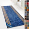 Moderner Wohnteppich mit Muster - maßgefertigter Teppichläufer - Meterware - Teppich Läufer für Küche, Flur & Wohnraum - Flurteppich - Küchenläufer (80 x 450 cm, Rügen Blau)
