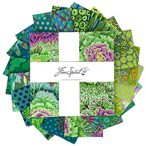 Kaffe Fassett Classics Plus, Wiesenschichtkuchen, 42 x 25,4 cm, Stoffquadrate für Free Spirit Stoffe