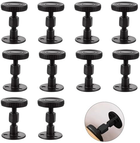 ZOFUN 12 Stück Verstellbares Bettrahmen Anti Shake Werkzeug, 62-80MM/47-64MM, Abstandshalter Wand, Verstellbares Kopfteil Stopper, 2 Größen Verstellbares Bettgestell mit Gewinde für Schränke Sofas