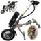 3-Gang-Rollstuhl-Zugvorrichtung + Scheibenbremse + Vorderlicht + StoßDäMpfersystem, Elektrische Handbike-Rollstuhlbefestigung – 48 V/17 Ah-Batterie (70 Km Reichweite),Folding