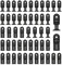 LEILUO Hojas de sierra multiherramienta de 50 piezas, agujeros redondos, cuchillas oscilantes HCS, hojas de sierra oscilantes, accesorios universales con bolsa de almacenamiento, apto para Makita