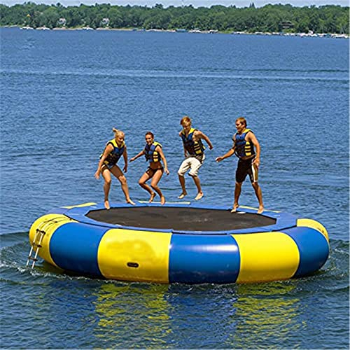 Wasserspielzeug, aufblasbares Wassertrampolin für den Außenbereich, PVC, reißfest, integrierter Griff für einfache Bewegung, Rutsche, Leiter mit Luftpumpe, Verschiedene Größen