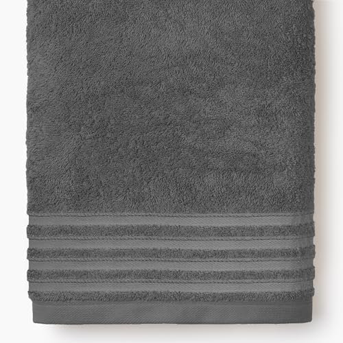 Sedalinne - Pack 2 Toallas de baño Lisa - Formato Lavabo 50x100cm - 100% algodón Peinado - Altamente Absorbente - gramaje 500 gr - Secado rápido y Tacto Suave - Color Gris Oscuro
