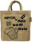 Domelo Jute Flaschentasche. Geschenke für Männer. Bierträger/Flaschenträger mit Trennwänden für 6 Flaschen. kleine Einkaufskorb. Lustige witzige Bier Männerhandtasche (natur/Hopfen & Malz)
