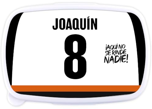 Fiambrera Merienda Sandwichera Futbol Personalizada Nombre y Número Regalo Niños (VALENCIA)