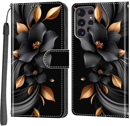 Handyhülle für Samsung Galaxy S22 Ultra Hülle, Flip Klappbare Hülle Leder Stoßfeste Schutzhülle Klapphülle Kompatibel Samsung Galaxy S22 Ultra