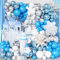 Luftballons Girlande Frozen, 136 Stück Frozen Geburtstagsdeko Blau Weiß Silber Winter Wonderland Ballon Party Dekoration mit Schneeflocken Explodieren Stern Folienballon für Weihnachten Geburstag Deko