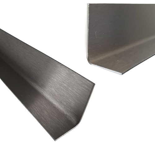 Küchenabschlussleiste Edelstahl - 1,5m lang - 5x5cm - 0,8mm stark - K240 geschliffen V2A - Abschlussleiste Arbeitsplatte INNEN-WINKEL -150cm 1500mm- Abschlussprofil 50x50mm
