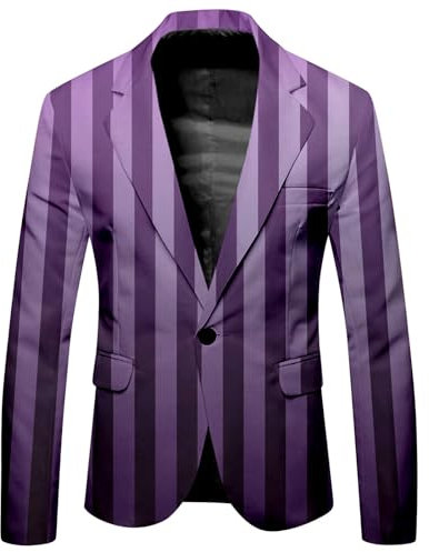 Beokeuioe Blazer, giacca colorata per feste, da uomo, vestibilità normale, da uomo, per Halloween, per carnevale, cosplay, costume da uomo, viola., XXL
