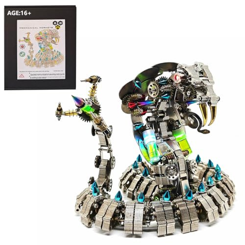 TechnixLabz 3D Kobra-Schlange Metall-Puzzle, Steampunk Mechanisches Modell, Puzzle DIY Bastelset, Tolle Geschenke für Teenager Und Erwachsene (1000+PCS)