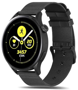 FiiMoo Acciaio Inossidabile in Metallo Cinturino per Garmin Venu 3/Venu 2/Garmin Forerunner 265/Forerunner 965, 22mm Ricambio Cinturino, Metallo Cinturino per Garmin Vivoactive 4-Nero