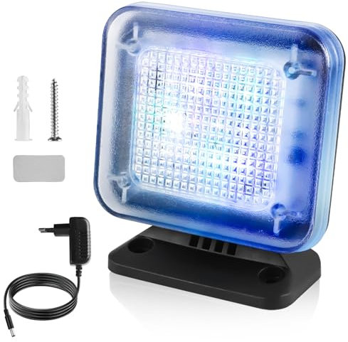 GOMETY LED TV Simulator,Dummy TV Fernsehsimulator mit 12 LEDs und 3 wählbaren Programmen,energieeffizient Fernseh-Atrappe mit Zeitschaltuhr,Komplett mit Netzadapter,zum Einsatz als Einbruchschutz