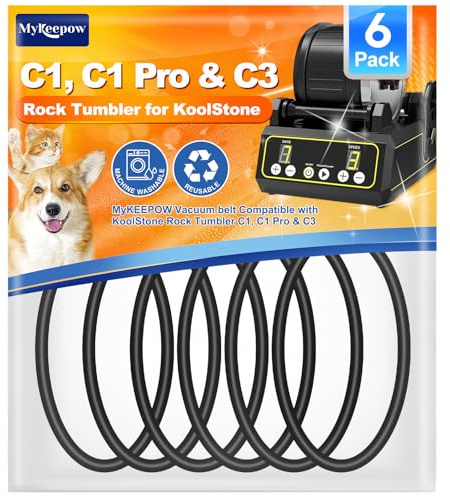 MyKEEPOW Rock Tumbler Belts Compatible with Koolstone Rock Tumbler Model C1 & C1 Pro & C3, 6 Pack